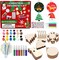 Christmas Wooden Painting Craft Kit, Paint Your Own Xmas Ornaments, Unfinished Wood Slices Christmas Crafts for Kids Adults, Art and Craft Supplies for Christmas Tree Hanging Decorations
